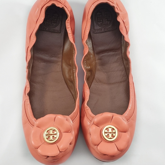 Tory Burch Ballet Flats Orange Leather - Picture 4 of 7